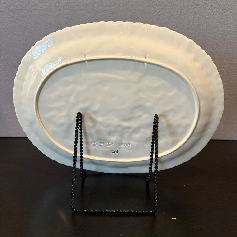 VTG Fitz & Floyd 1988 Ceramic Wall/Platter Bacon & Eggs Farm Scene 3D Glossy 16